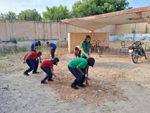 Cleaning of school campus